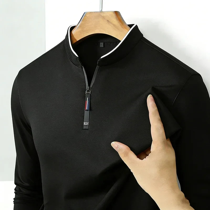 Brennan Half Zip Cotton Polo Shirt – Sleek Everyday Performance Top