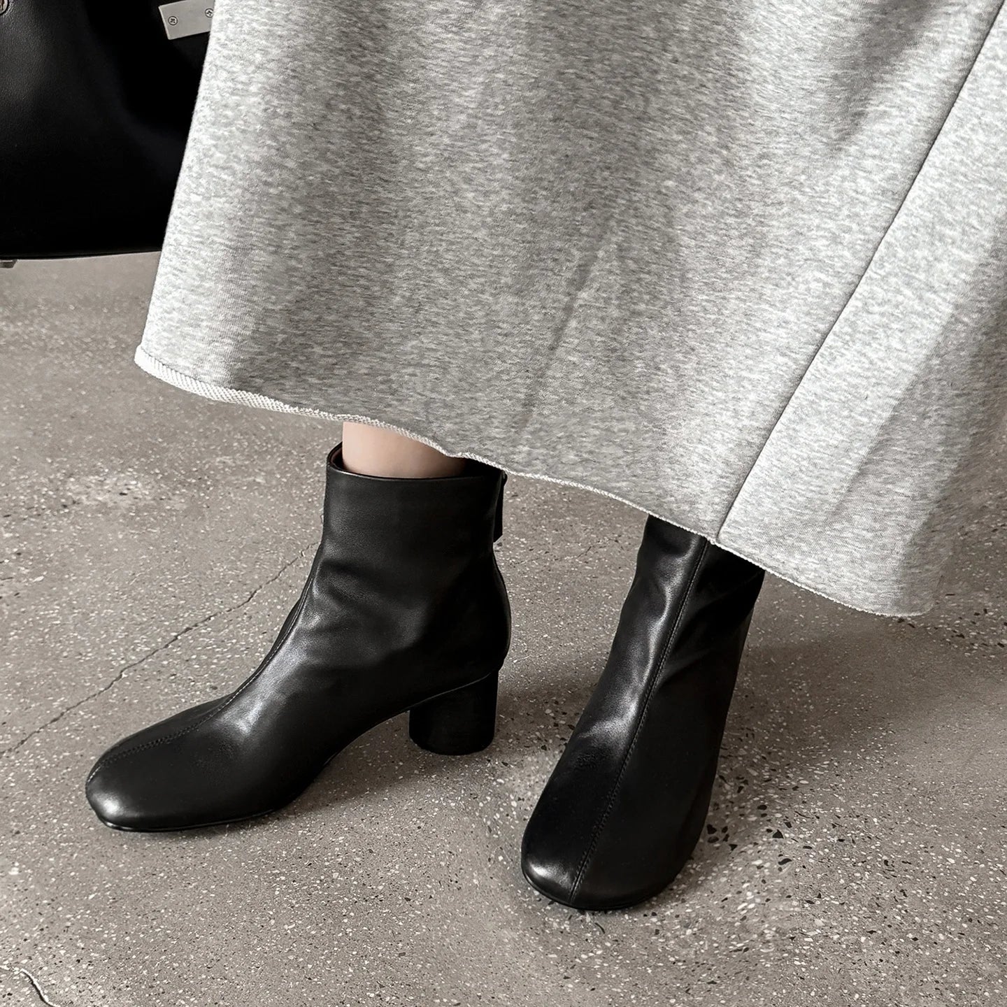 Ronora Women’s Leather Ankle Boots – Cushioned Block Heel Booties for All-Day Wear