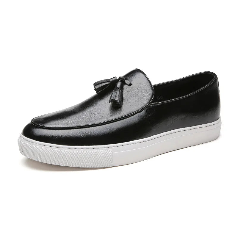Matteos Men’s Tassel Loafers – Classic Leather Slip-On Dress Shoes