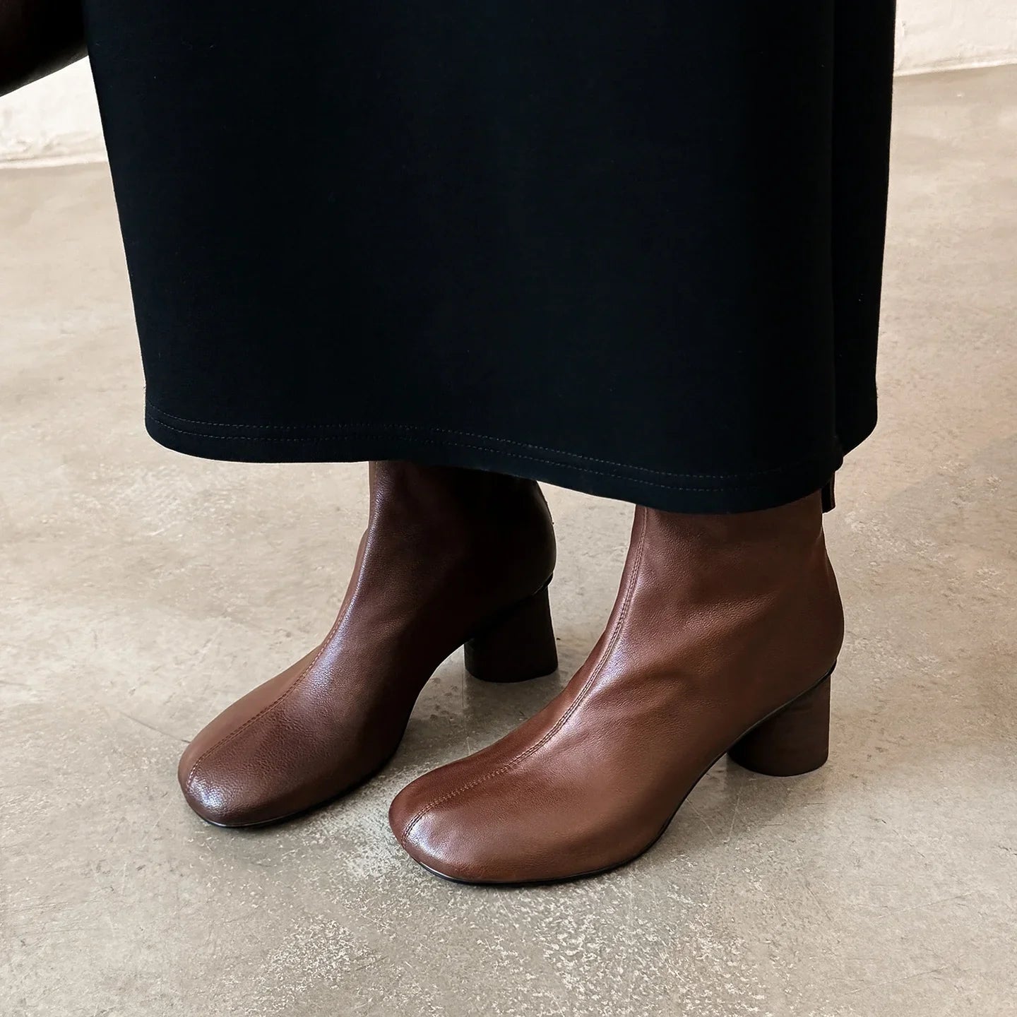 Ronora Women’s Leather Ankle Boots – Cushioned Block Heel Booties for All-Day Wear