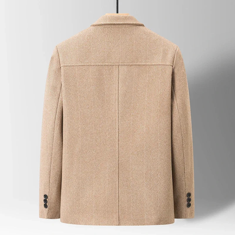 Blake Herringbone Wool Coat - Tailored Fit & Premium Warmth