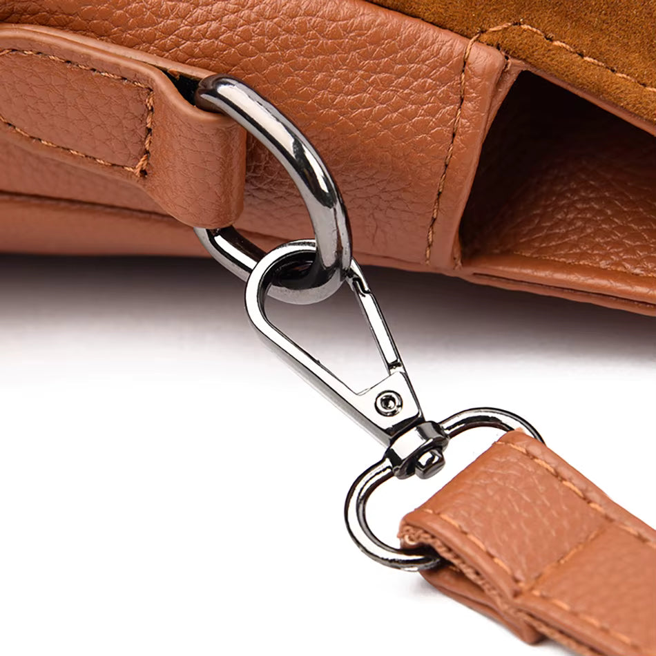 Ealla Women’s Leather Handbag – Soft Suede Finish with Structured Interior