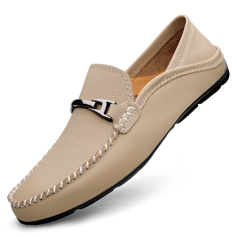 Stanley Men’s Leather Loafers – Cushioned Slip-On Shoes