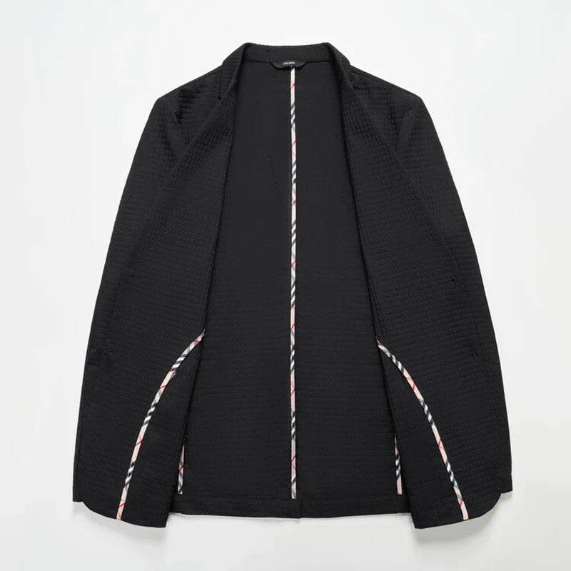 Vicente Men’s Blazer Jacket – Textured Sports Jacket with Tailored Fit for Year-Round Wear
