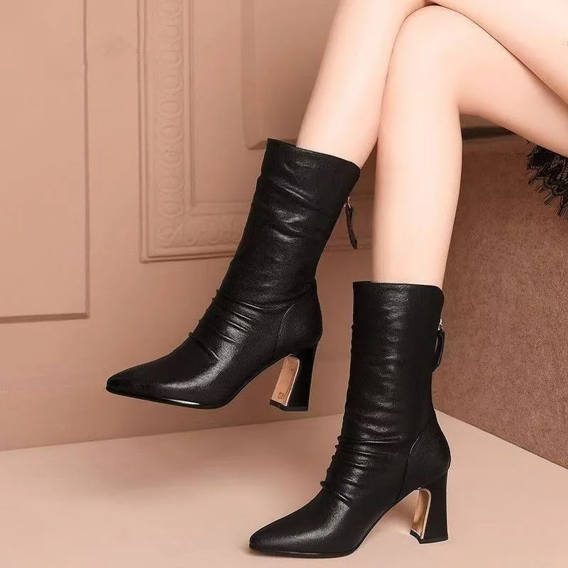 Ember Luxe Leather Stiletto Boots