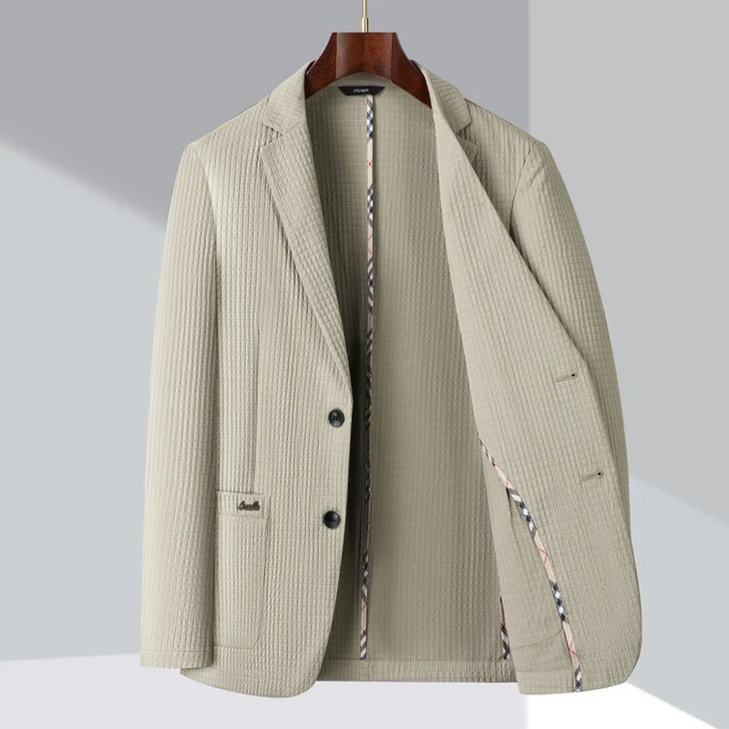 Vicente Men’s Blazer Jacket – Textured Sports Jacket with Tailored Fit for Year-Round Wear