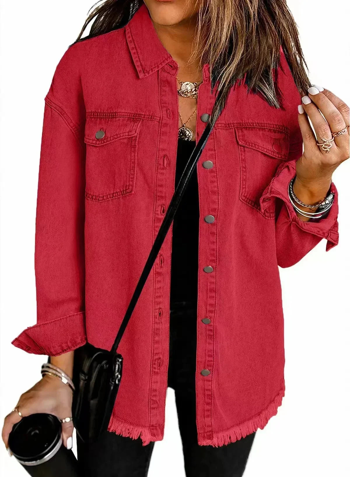 Marissa Women’s Denim Shirt Jacket – Relaxed Button Front Overshirt