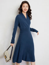 Geneva Cashmere V-Neck Wrap Dress