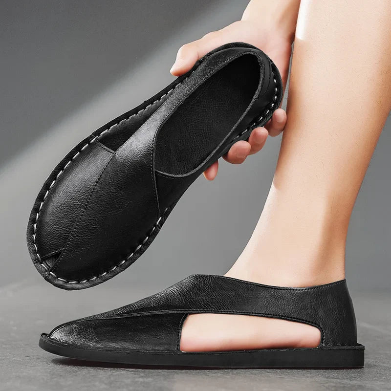 Luca Calfskin Crossover Sandal – Elevated Leather Sandals for Effortless Summer Wear