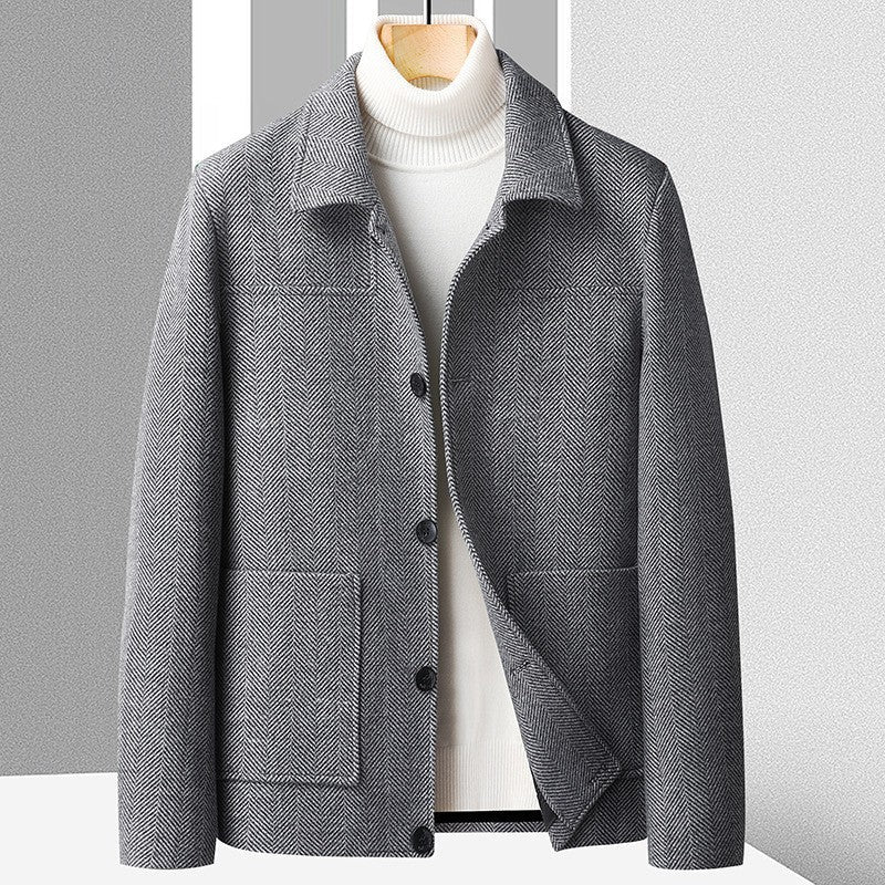 Blake Herringbone Wool Coat - Tailored Fit & Premium Warmth