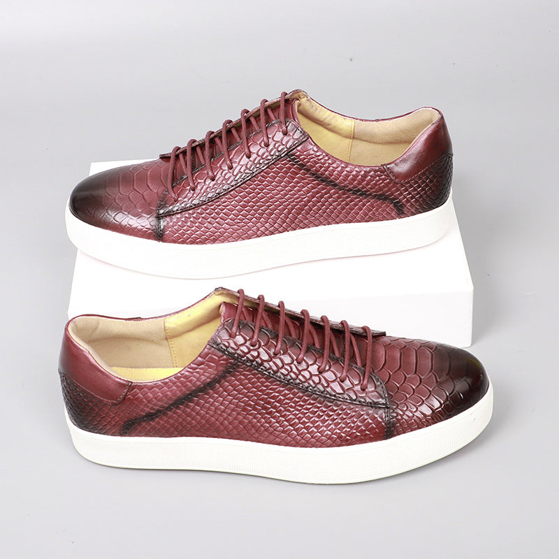 Vincenzo Croc-Embossed Leather Sneakers – Premium Casual Sneakers