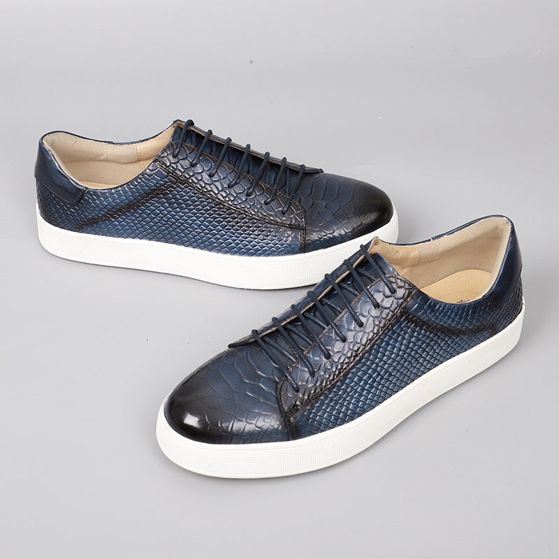 Vincenzo Croc-Embossed Leather Sneakers – Premium Casual Sneakers