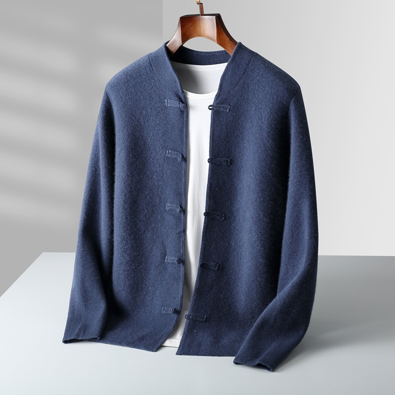 Hiroshi Men’s Cashmere Cardigan – Hand-Knit with Japanese Loop Detail