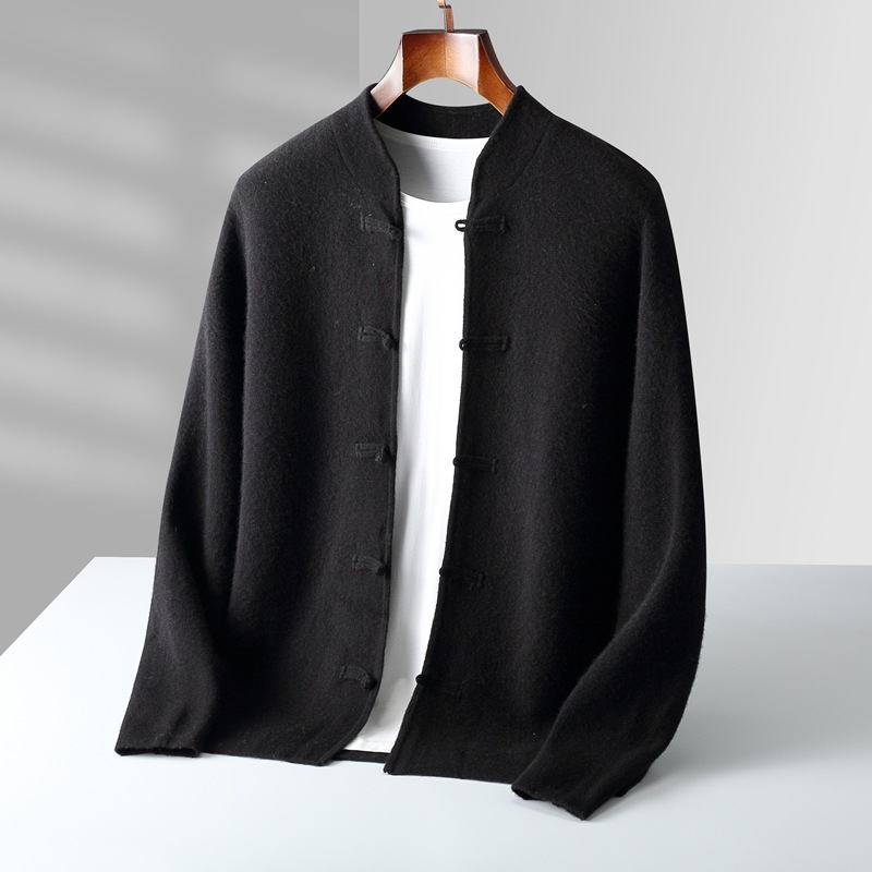 Hiroshi Men’s Cashmere Cardigan – Hand-Knit with Japanese Loop Detail