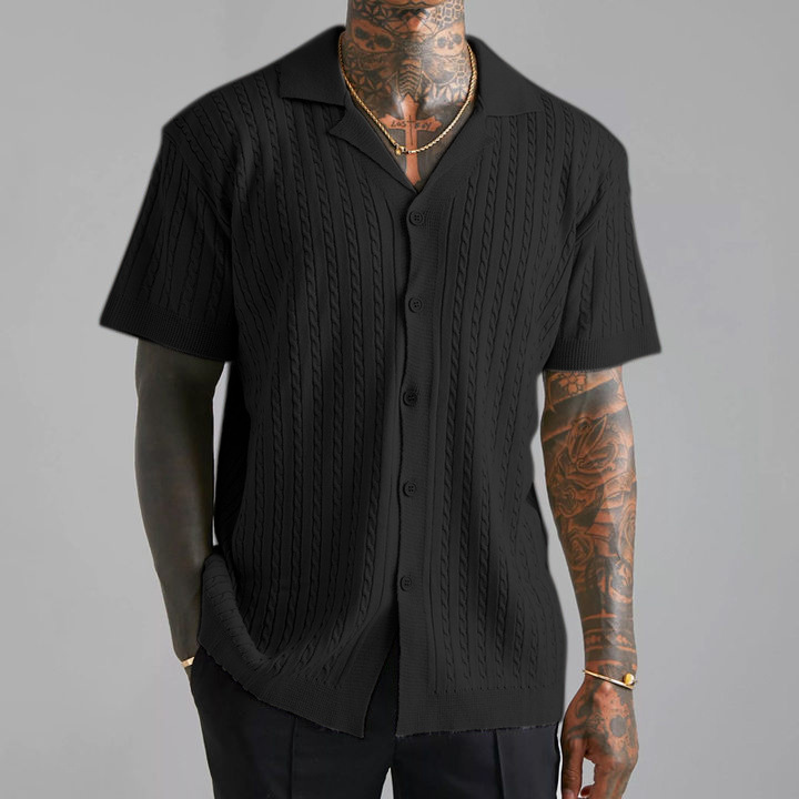 Harbor Men's Casual Shirt - Relaxed Fit Short Sleeve Button-Up with Premium Cotton