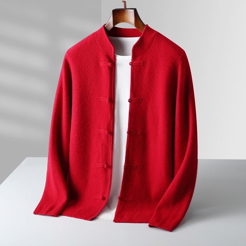 Hiroshi Men’s Cashmere Cardigan – Hand-Knit with Japanese Loop Detail