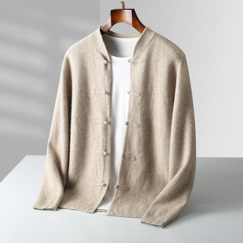 Hiroshi Men’s Cashmere Cardigan – Hand-Knit with Japanese Loop Detail