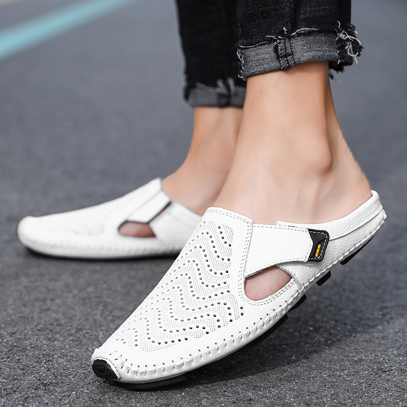 Jolito Italian Leather Half Shoes – Cushioned Breathable Summer Footwear