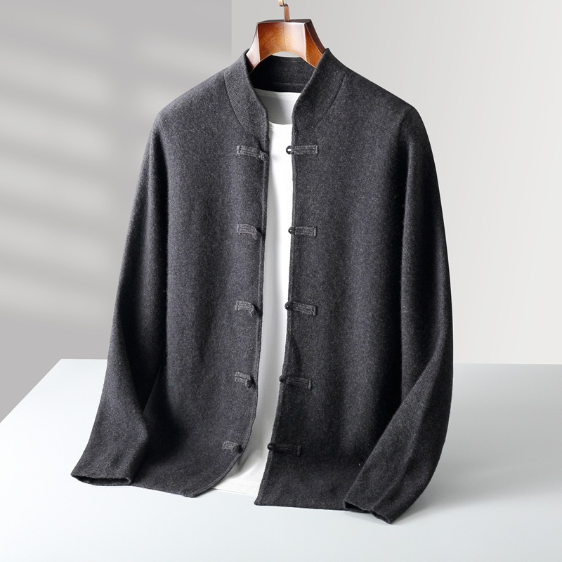 Hiroshi Men’s Cashmere Cardigan – Hand-Knit with Japanese Loop Detail