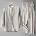 Marco Men’s Linen Suit Set – Breathable Two-Piece Outfit with Drawstring Pants