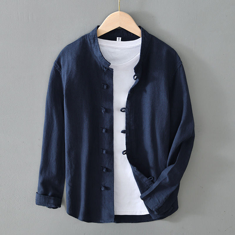 Ralph Mandarin-Collar Shirt – Lightweight Button-Up in Breathable Cotton Blend