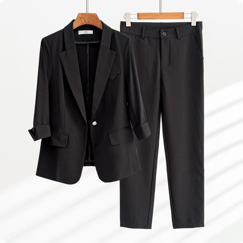 Siena Women’s Blazer Set – Polished Cotton Two-Piece with Tailored Blazer & Contour Pants