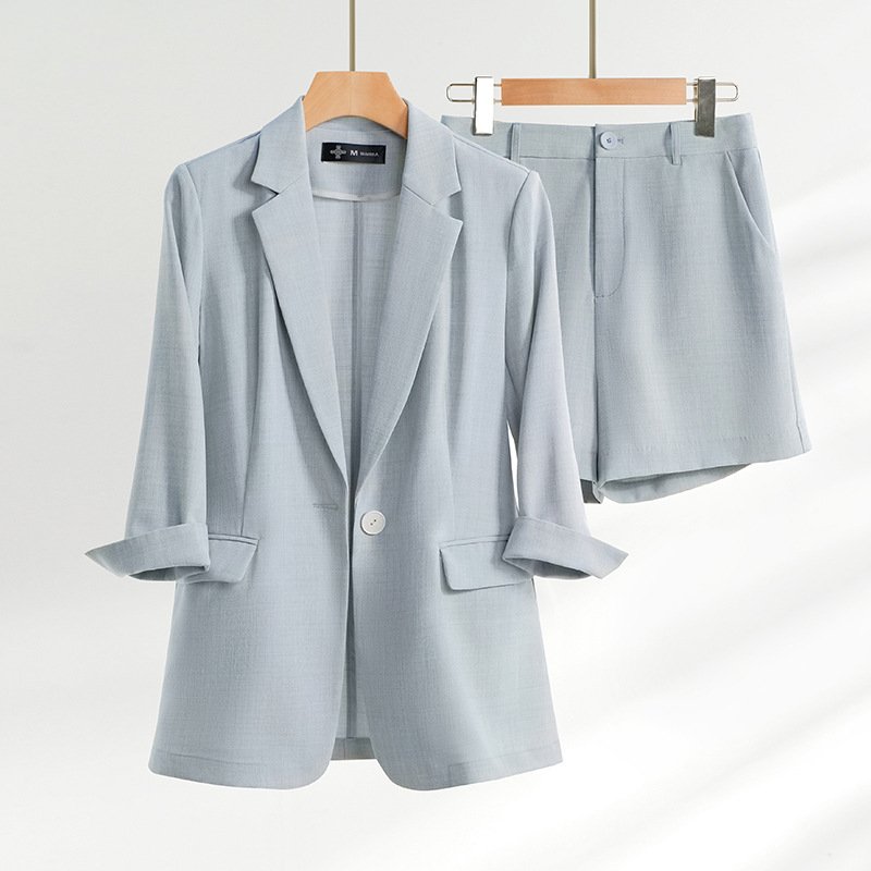 Emilia Women’s Blazer Short Set – Cotton Blend Co-Ord with Tailored Fit & Summer-Ready Style