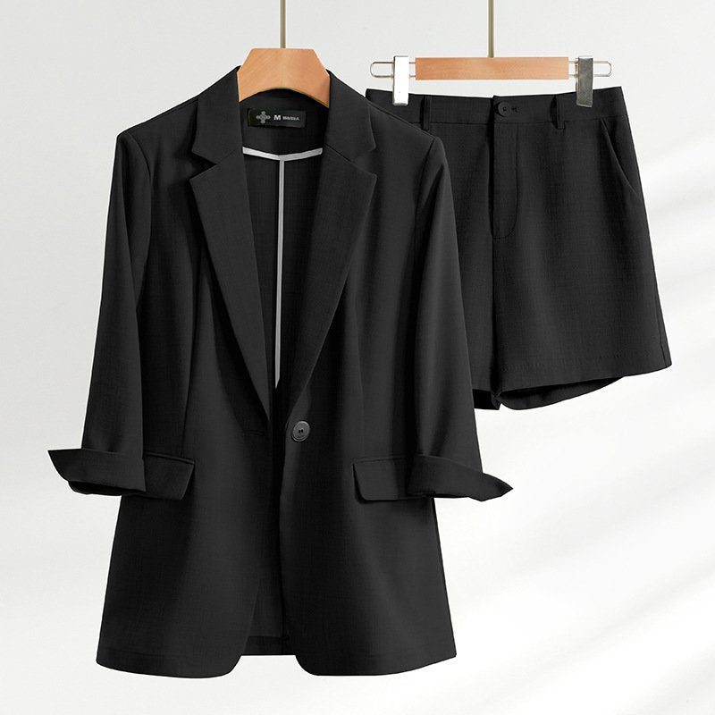 Emilia Women’s Blazer Short Set – Cotton Blend Co-Ord with Tailored Fit & Summer-Ready Style