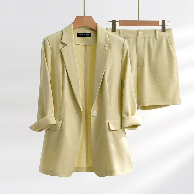 Emilia Women’s Blazer Short Set – Cotton Blend Co-Ord with Tailored Fit & Summer-Ready Style
