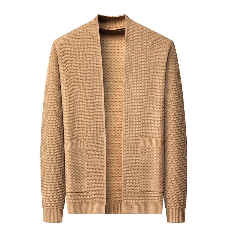 Inigo Men’s Jacquard Knit Cardigan – Soft Touch Embossed Cotton Cardigan