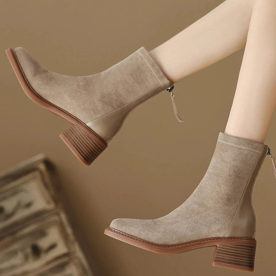 Arielle Women’s Suede Ankle Boots – Soft Suede Finish with Cushioned Comfort