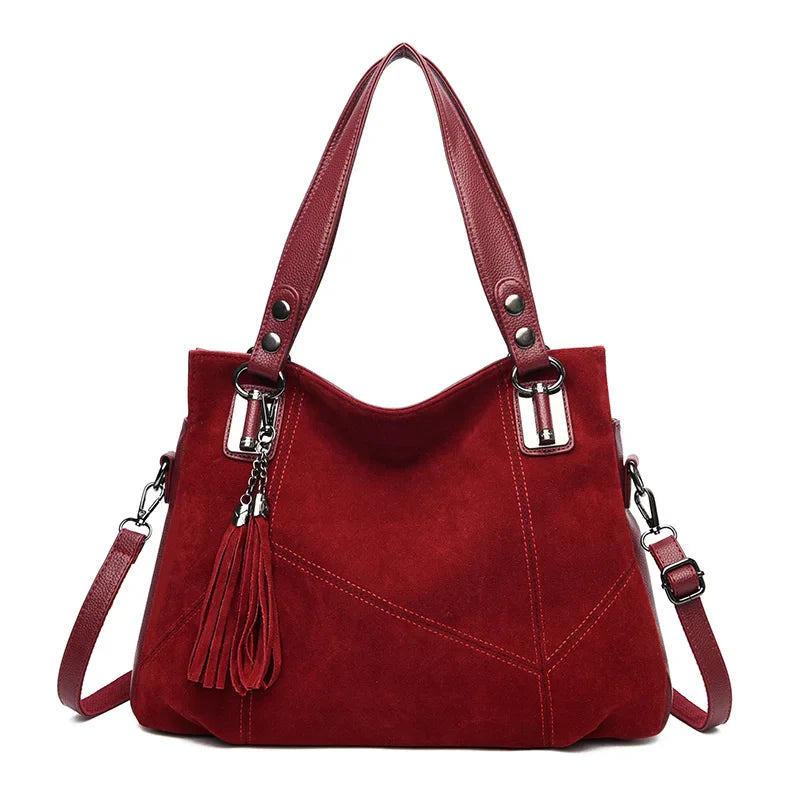 Ealla Women’s Leather Handbag – Soft Suede Finish with Structured Interior