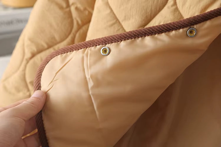 Elara Women’s Quilted Button-Up Jacket – Lightweight Soft Cotton-Nylon Shell