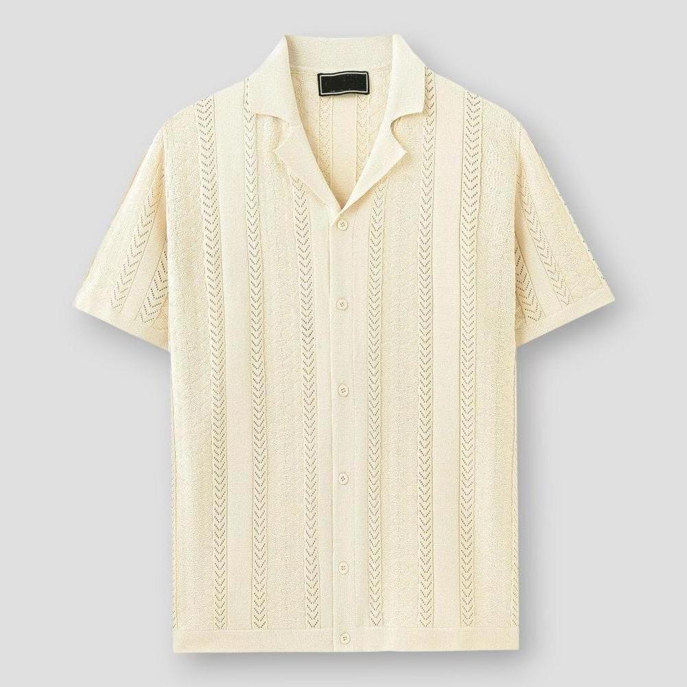 Talia Button-Up Textured Knit Shirt