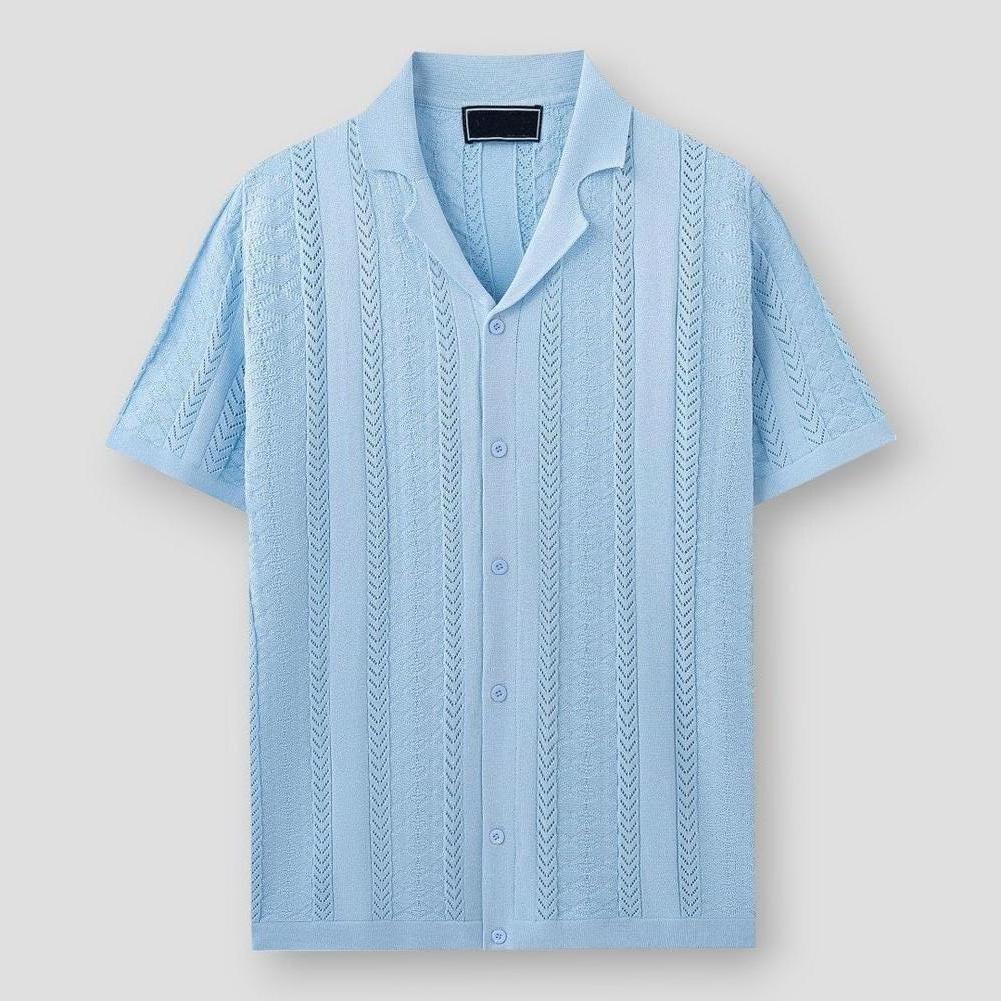 Talia Button-Up Textured Knit Shirt