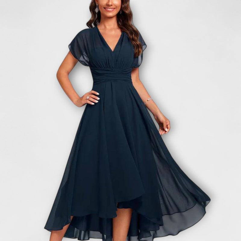 Samantha Floral Maxi Dress – Lightweight Fabric with Flutter Sleeves 0