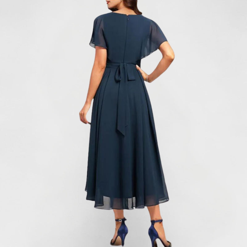 Samantha Floral Maxi Dress – Lightweight Fabric with Flutter Sleeves 3