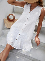 Savannah A-Line Summer Dress – Lightweight Cotton with Eyelet Detailing 4