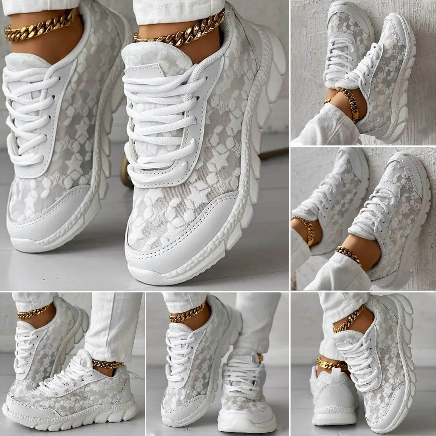 Savannah Floral Lace Sneakers – Breathable Mesh with Orthopedic Support 6