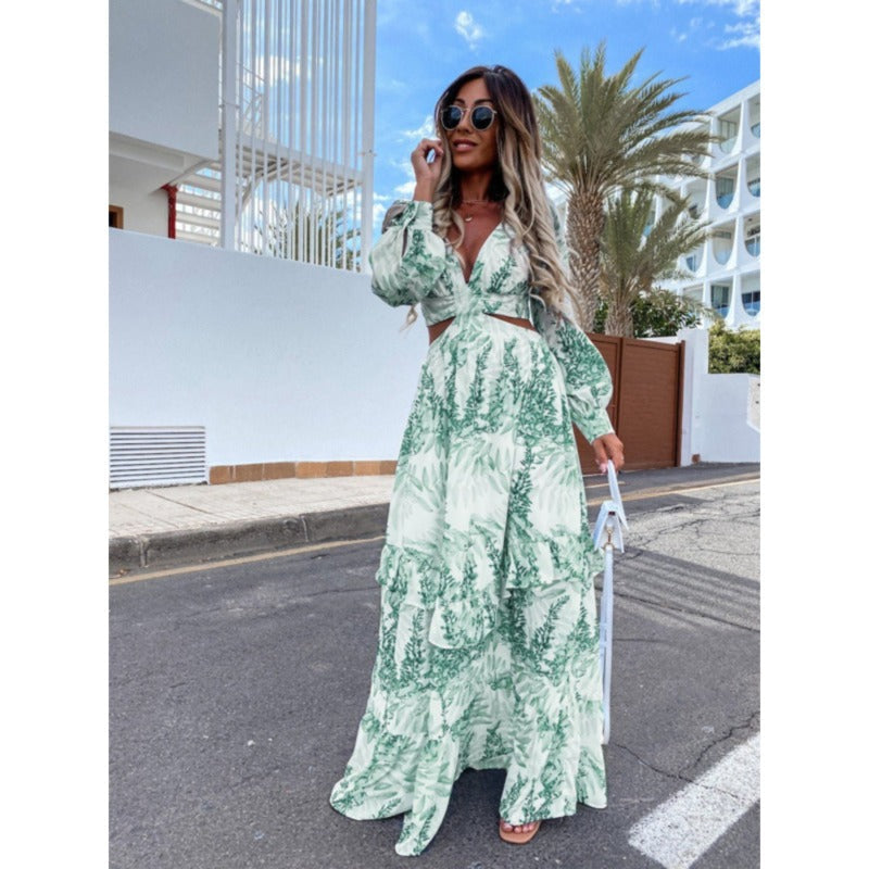 Savannah Floral Maxi Dress – Lightweight & Breathable Long Sleeve Design 1