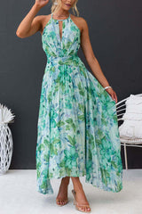Savannah Floral Summer Dress – Lightweight Pleated Fabric with Cut-Out Neckline 6