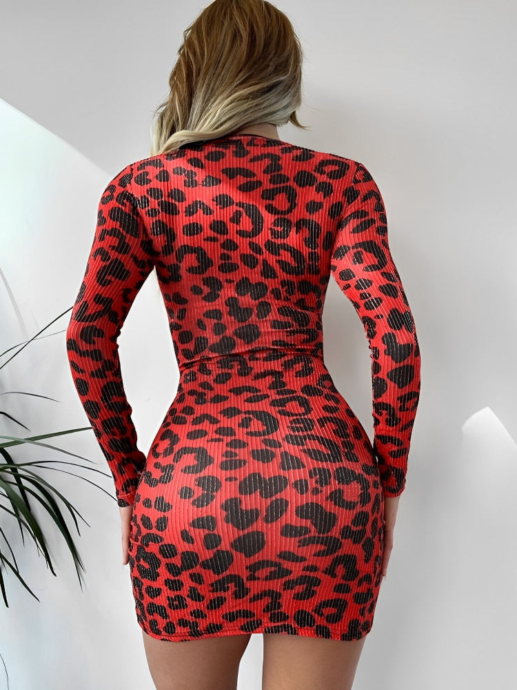 Savannah Leopard Print Mini Dress – Soft Polyester with Flattering Fit for Summer Style 2