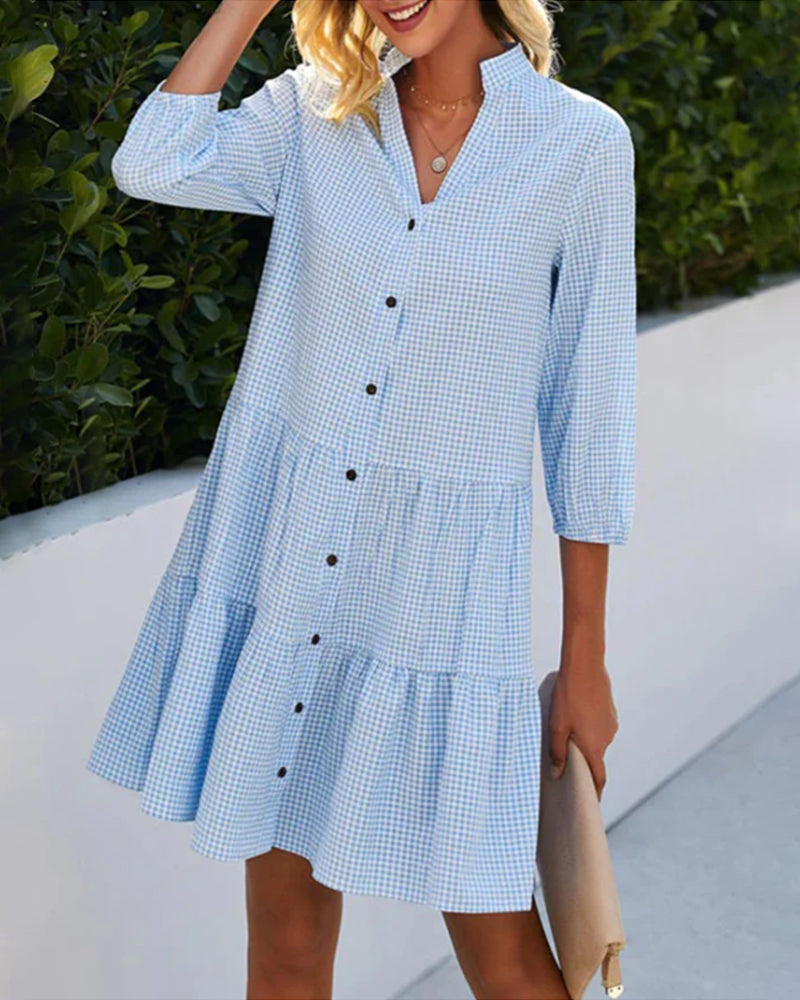 Savannah Plus Size Gingham Dress – Lightweight & Flowy for Summer Elegance 1