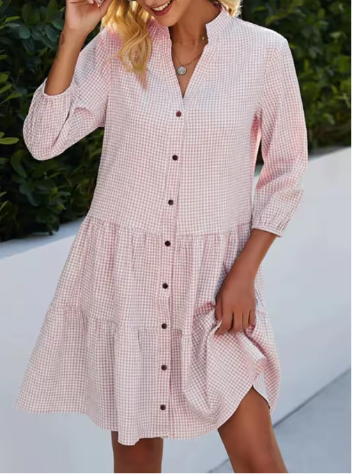 Savannah Plus Size Gingham Dress – Lightweight & Flowy for Summer Elegance 2