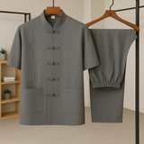 Savannah Silk-Blend Summer Set with Elegant Bamboo Embroidery 3