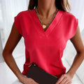 Savannah Sleeveless V-Neck Blouse – Lightweight & Breathable Summer Top for Women 0