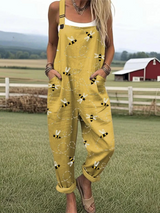 Savannah Vintage Floral Jumpsuit – Breathable Linen Blend with Relaxed Fit 0