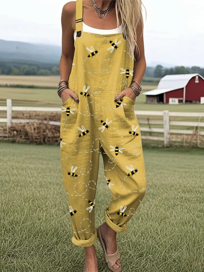 Savannah Vintage Floral Jumpsuit – Breathable Linen Blend with Relaxed Fit 0