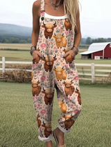 Savannah Vintage Floral Jumpsuit – Breathable Linen Blend with Relaxed Fit 2