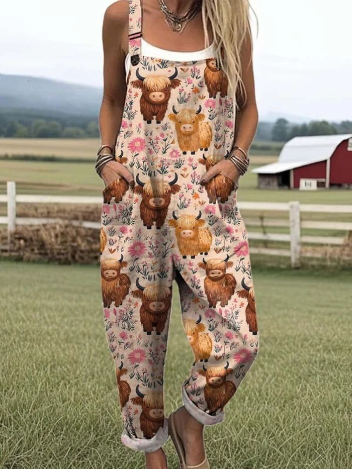 Savannah Vintage Floral Jumpsuit – Breathable Linen Blend with Relaxed Fit 2
